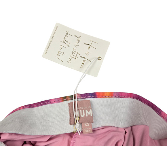 Show Me Your Mumu Dazy Sunrise Stripe Skirt Size XS Mesh Pink Orange NEW - Picture 5 of 6